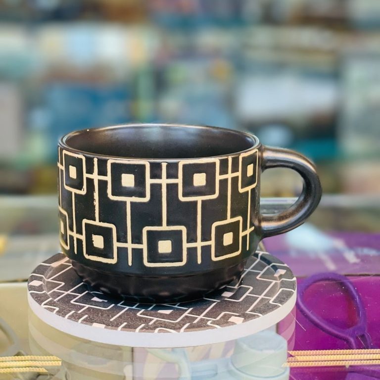 Crafted Ceramic Cup with Coaster Set of 6
