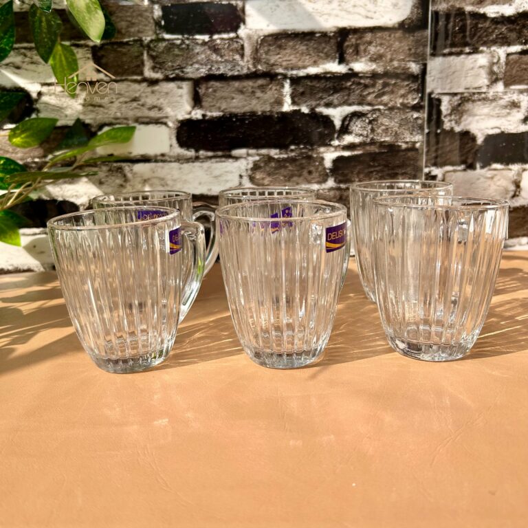 Delisoga Glass Coffee & Tea Mugs – 250 ml Set of 6