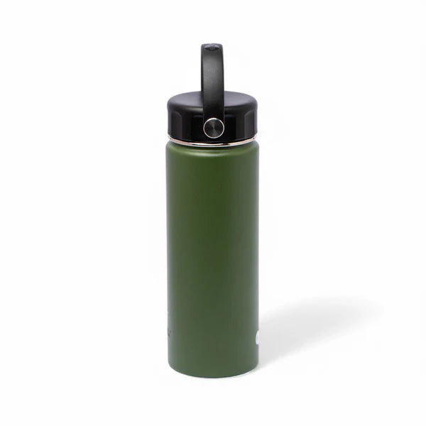 Stainless Steel Insulated Water Bottle with Screw-On Cap - 20 oz (590ml), Military Green