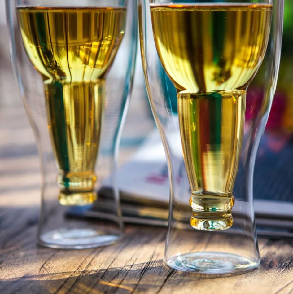 SPK Luxurious Double Wall Beer Bottle Upside Down Glass 1Pc-350ML