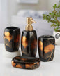 Flora Bathroom Set Stone Set of 4-Pcs Black