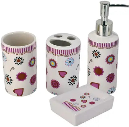 Bathroom Set Multi-color Design 4Pcs Set