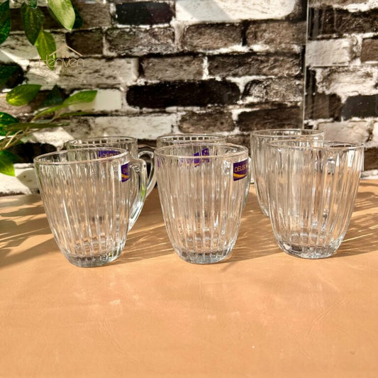 Delisoga Glass Coffee & Tea Mugs – 250 ml Set of 6