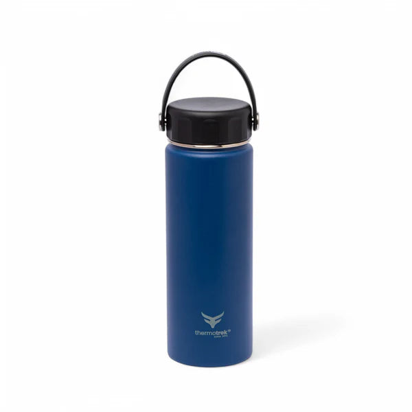 Stainless Steel Insulated Water Bottle with Screw-On Cap - 20 oz (590ml), Navy Blue