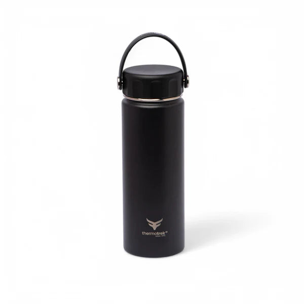 Stainless Steel Insulated Water Bottle with Screw-On Cap - 20 oz (590ml), Black
