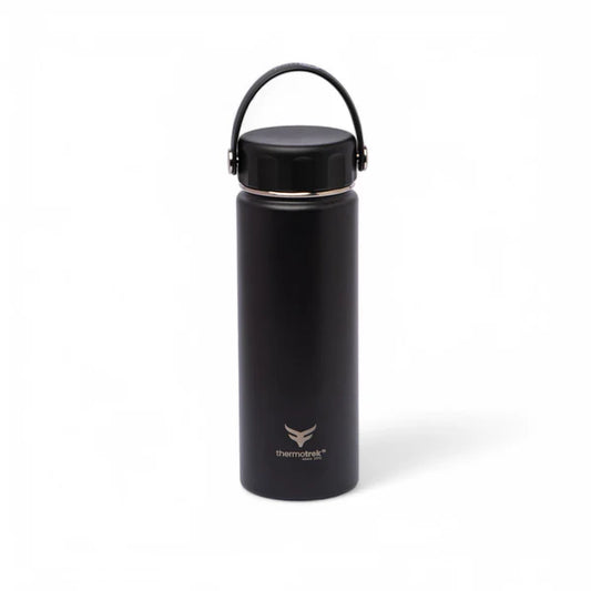 Stainless Steel Insulated Water Bottle with Screw-On Cap - 20 oz (590ml), Black