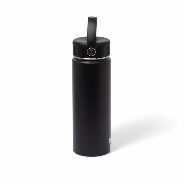 Stainless Steel Insulated Water Bottle with Screw-On Cap - 20 oz (590ml), Black