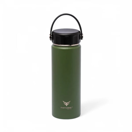 Stainless Steel Insulated Water Bottle with Screw-On Cap - 20 oz (590ml), Military Green