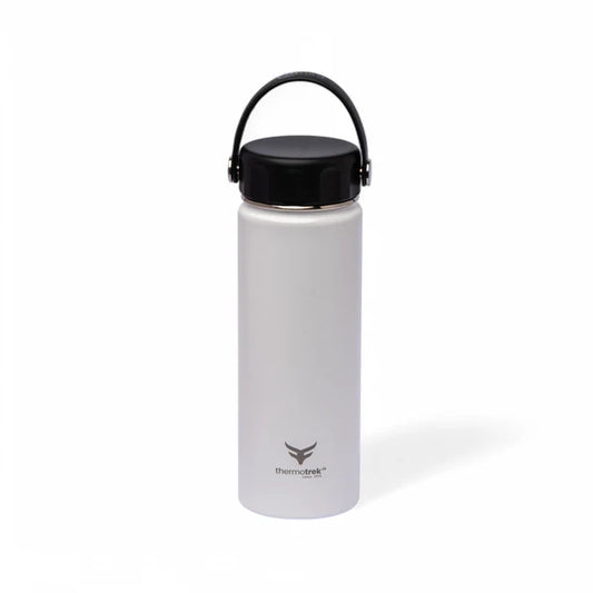 Stainless Steel Insulated Water Bottle with Screw-On Cap - 20 oz (590ml), White