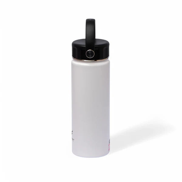 Stainless Steel Insulated Water Bottle with Screw-On Cap - 20 oz (590ml), White
