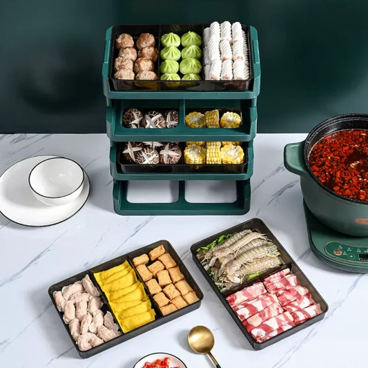 4 Layer Kitchen Stackable Tray Rac