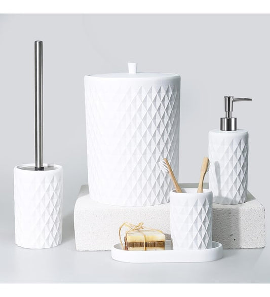 Limon Plastic Bathroom Set Of 6 – White